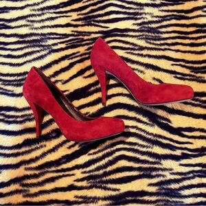 Banana Republic Red velvet Stiletto Heels